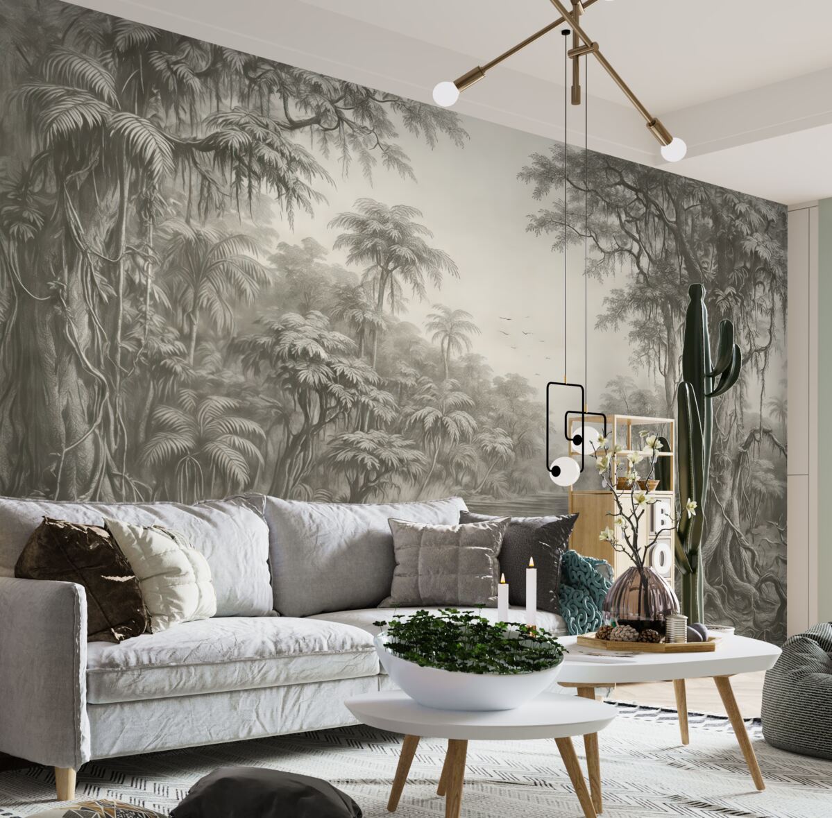 Fototapeta Widok lasu w klimacie retro.