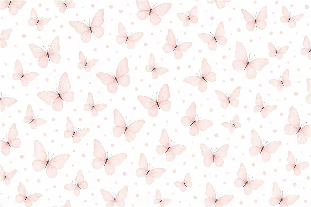 Fototapeta Malowana akwarelą różowe motyle.