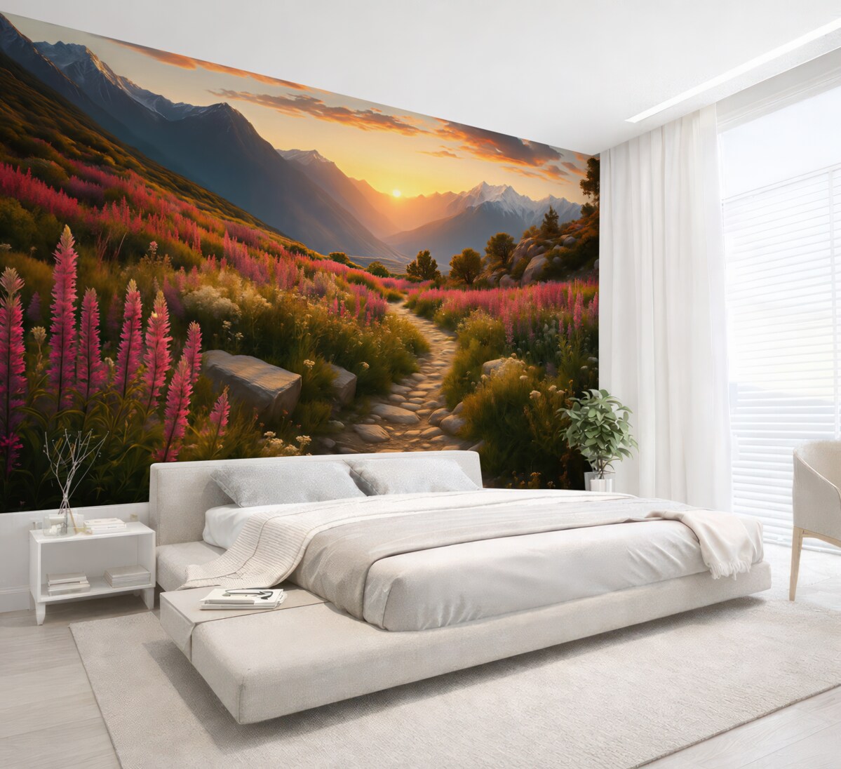 Fototapeta Czarujące kwiaty górskiego pejzażu.