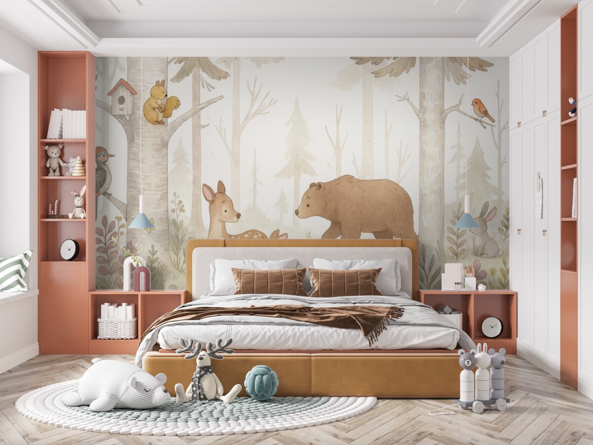 Fototapeta Leśni towarzysze, zabawne zwierzęta.