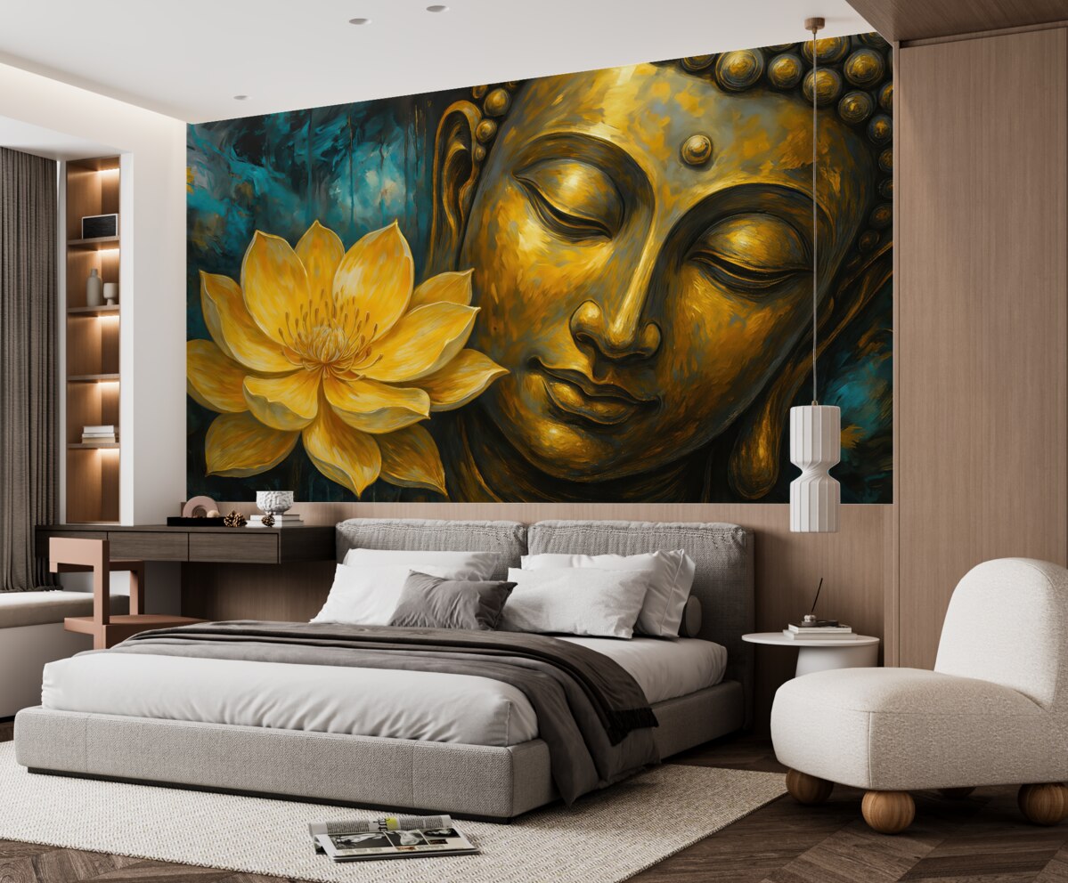 Fototapeta Kwiat lotosu oraz Budda.