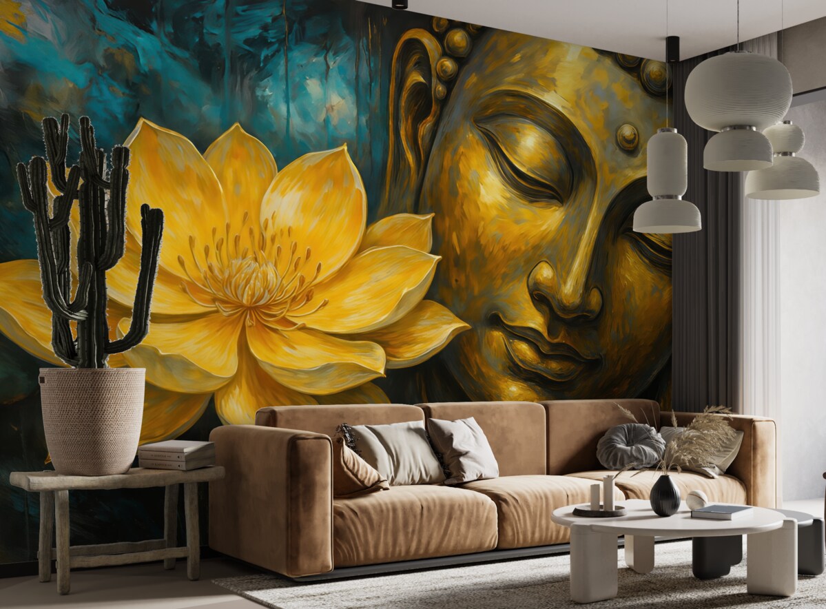 Fototapeta Kwiat lotosu oraz Budda.