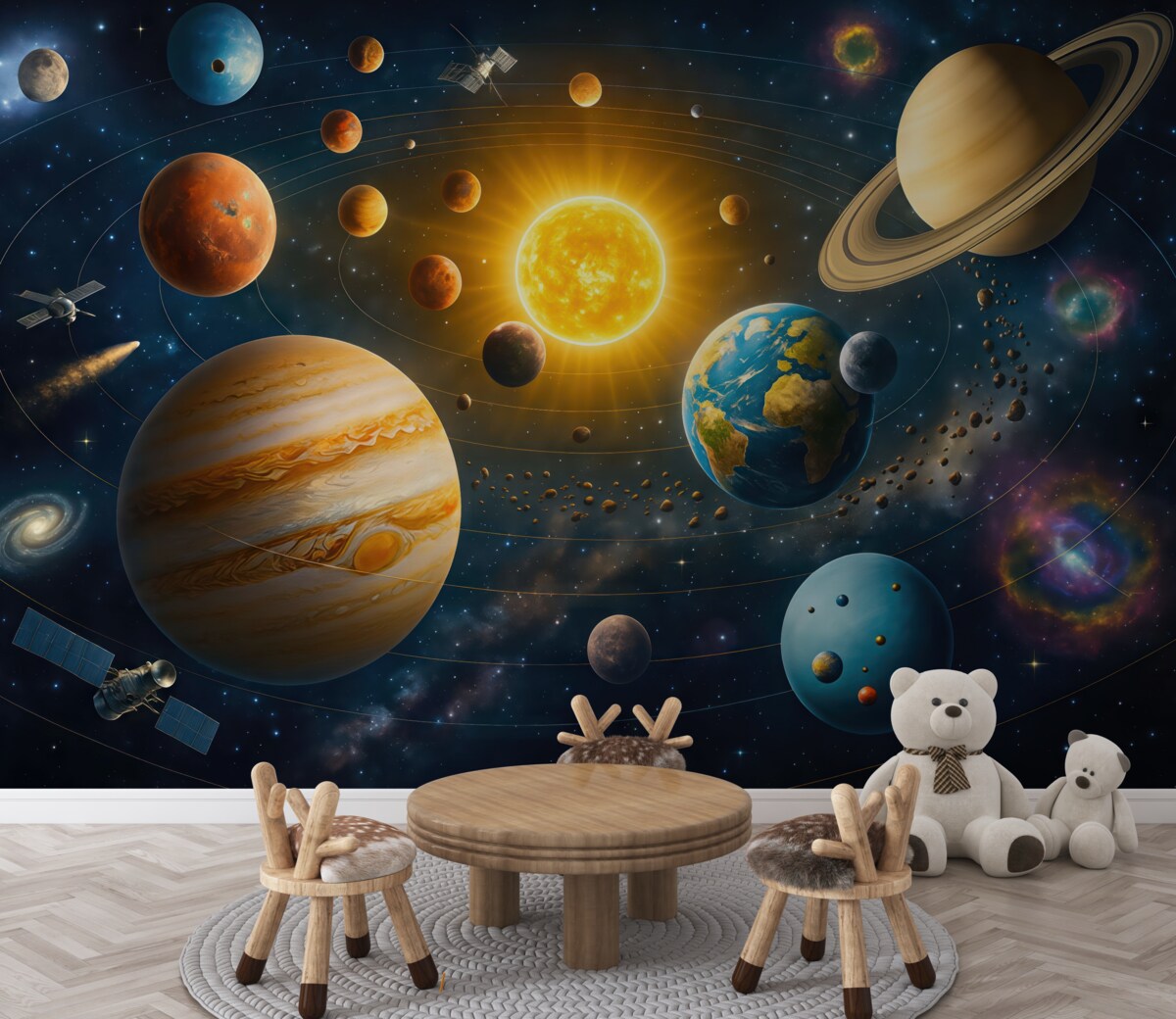 Fototapeta Urokliwa przestrzeń, system planetarny.