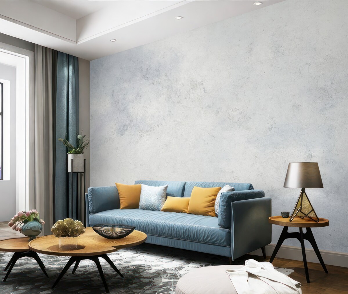 Fototapeta Słabo niebieski beton.