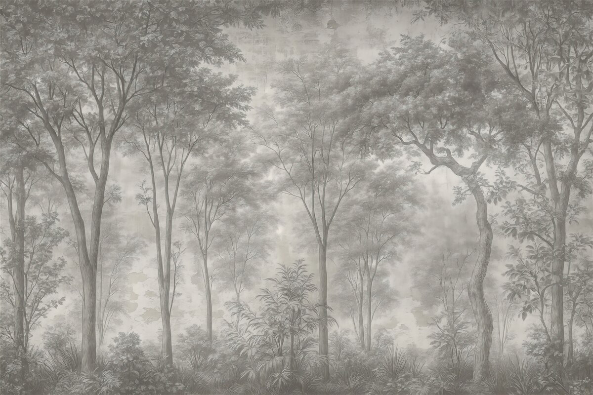 Fototapeta Malowanie lasu na skalnej ścianie.