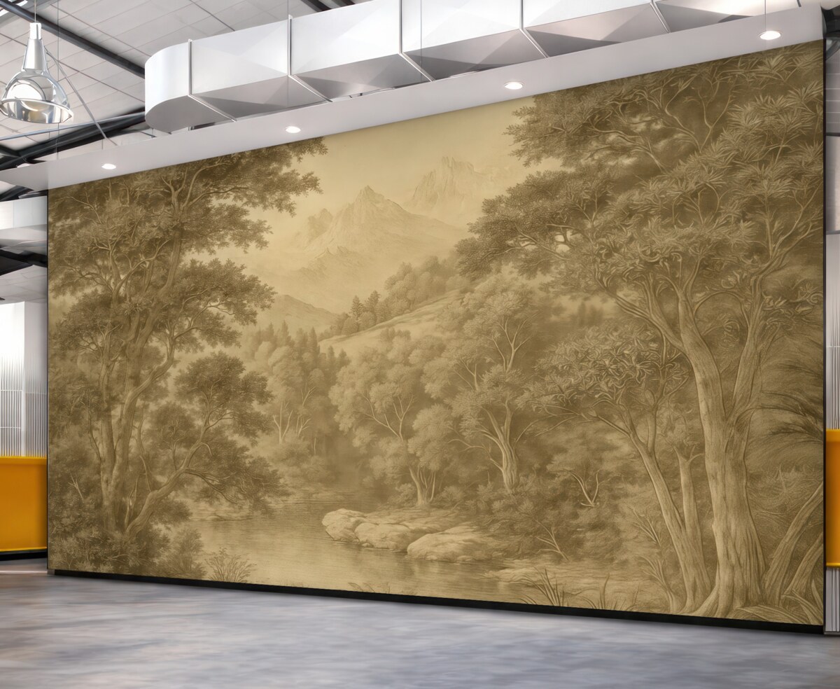 Fototapeta Las tropikalny w tonacjach brązu.