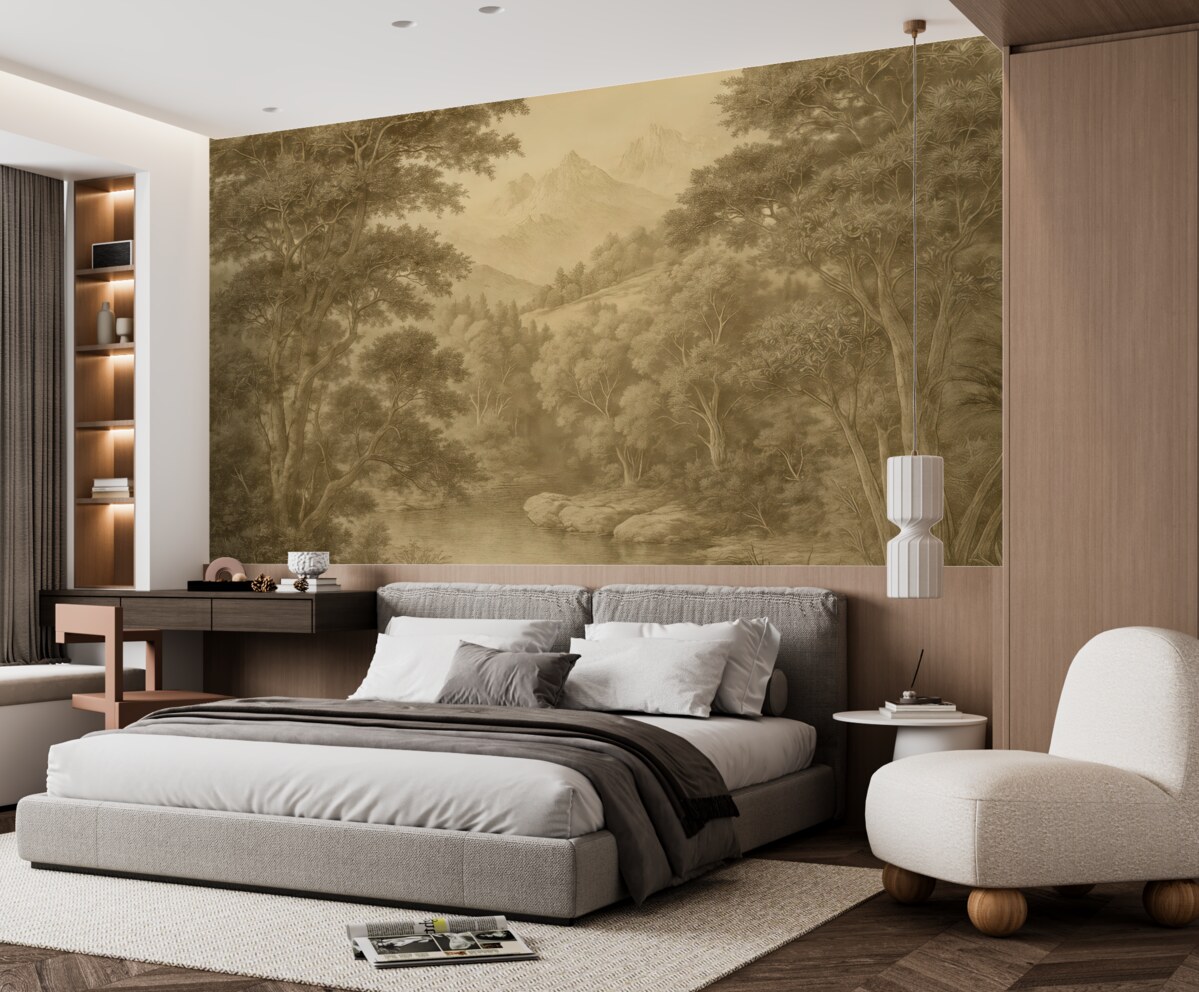 Fototapeta Las tropikalny w tonacjach brązu.