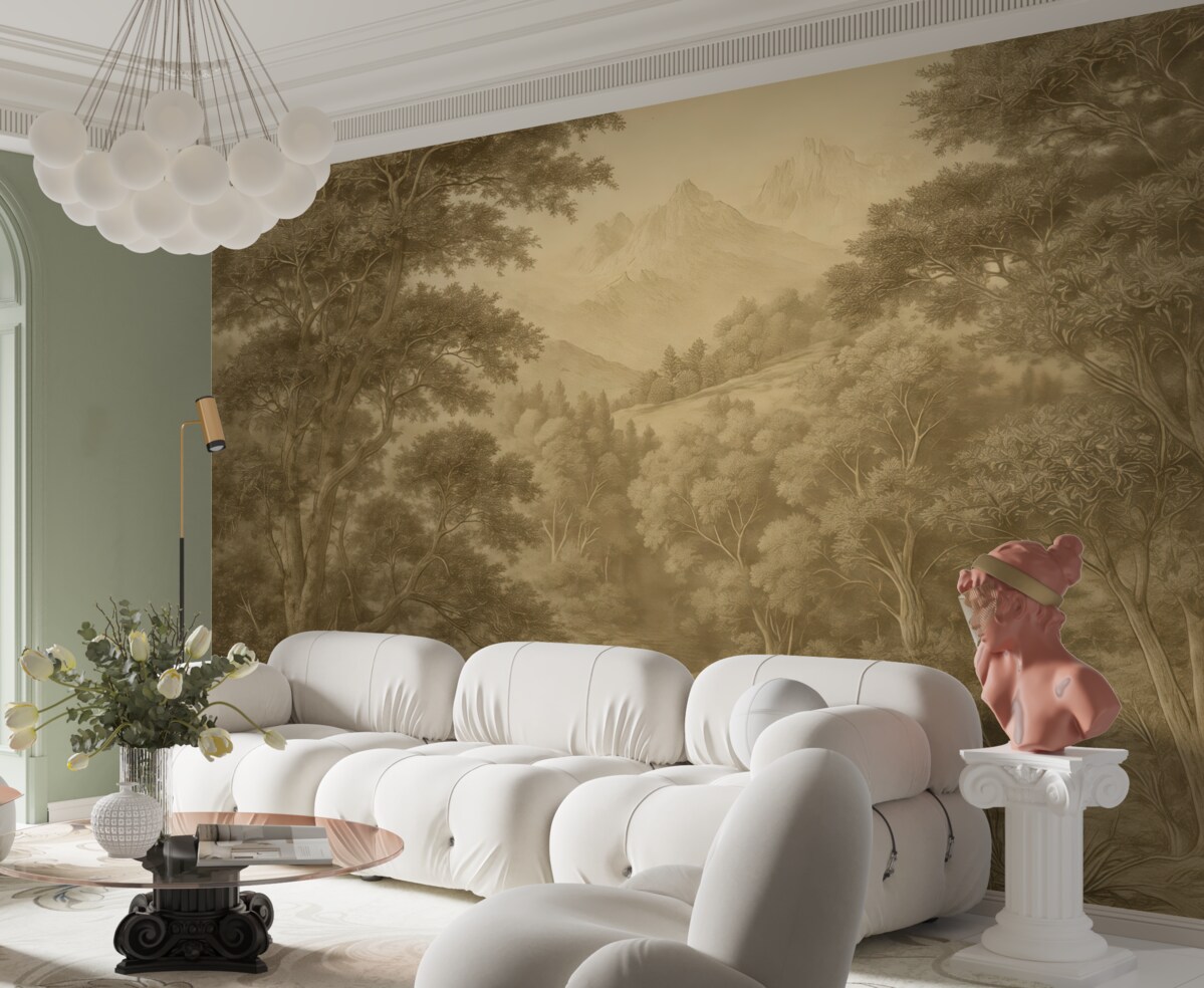 Fototapeta Las tropikalny w tonacjach brązu.