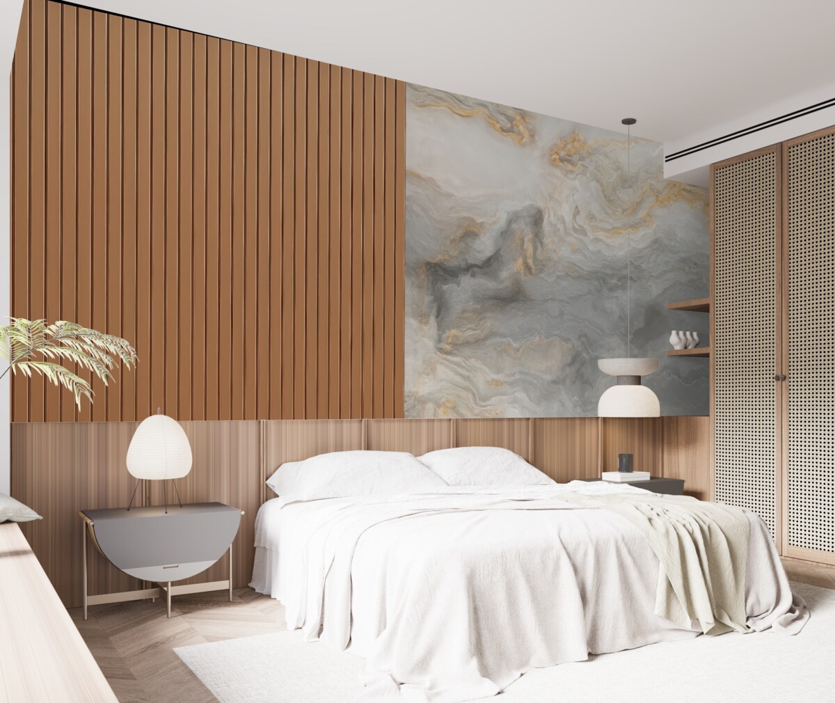 Fototapeta Drewniane deski z marmurem.