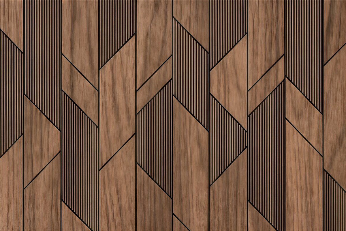 Fototapeta Panele geometryczne z teksturą drewna.