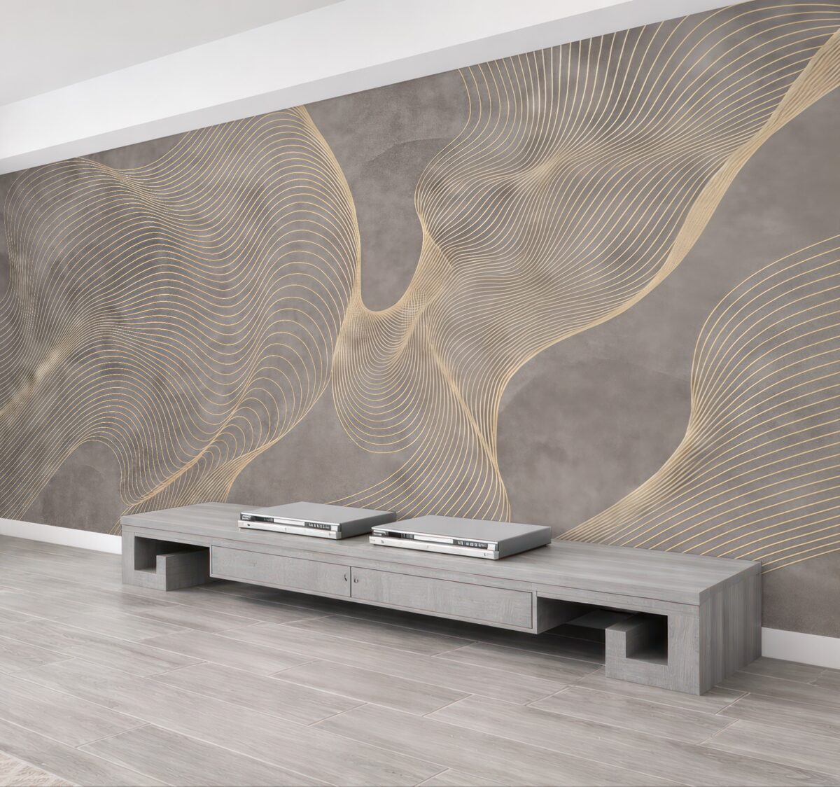 Fototapeta Faliste wzory w odcieniach piaskowych i beżowych.