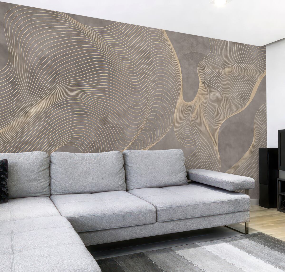 Fototapeta Faliste wzory w odcieniach piaskowych i beżowych.