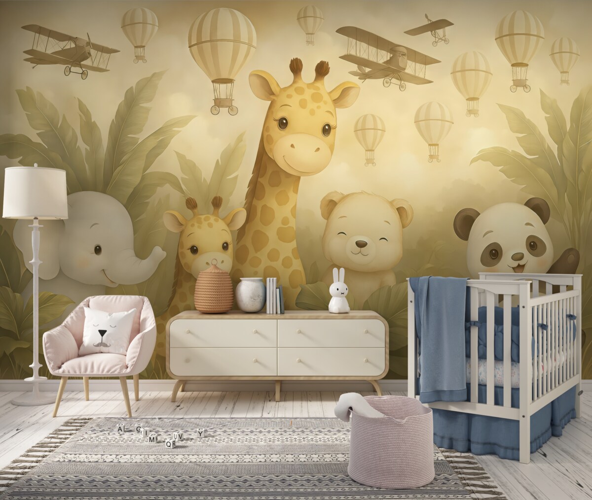 Fototapeta Cudowne tapety z motywami zwierząt do pokoju dla dzieci.