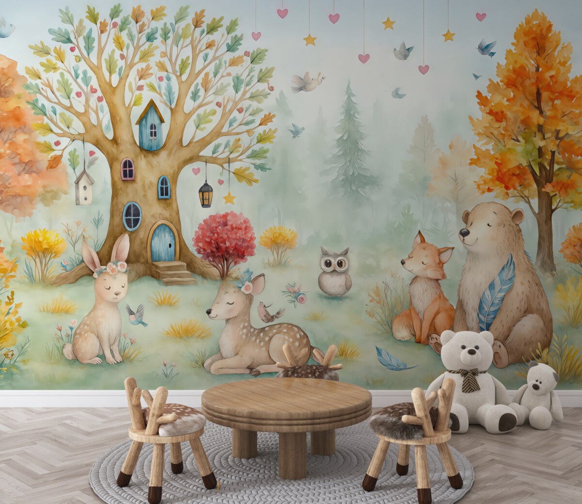 Fototapeta Puszcza z fauną.