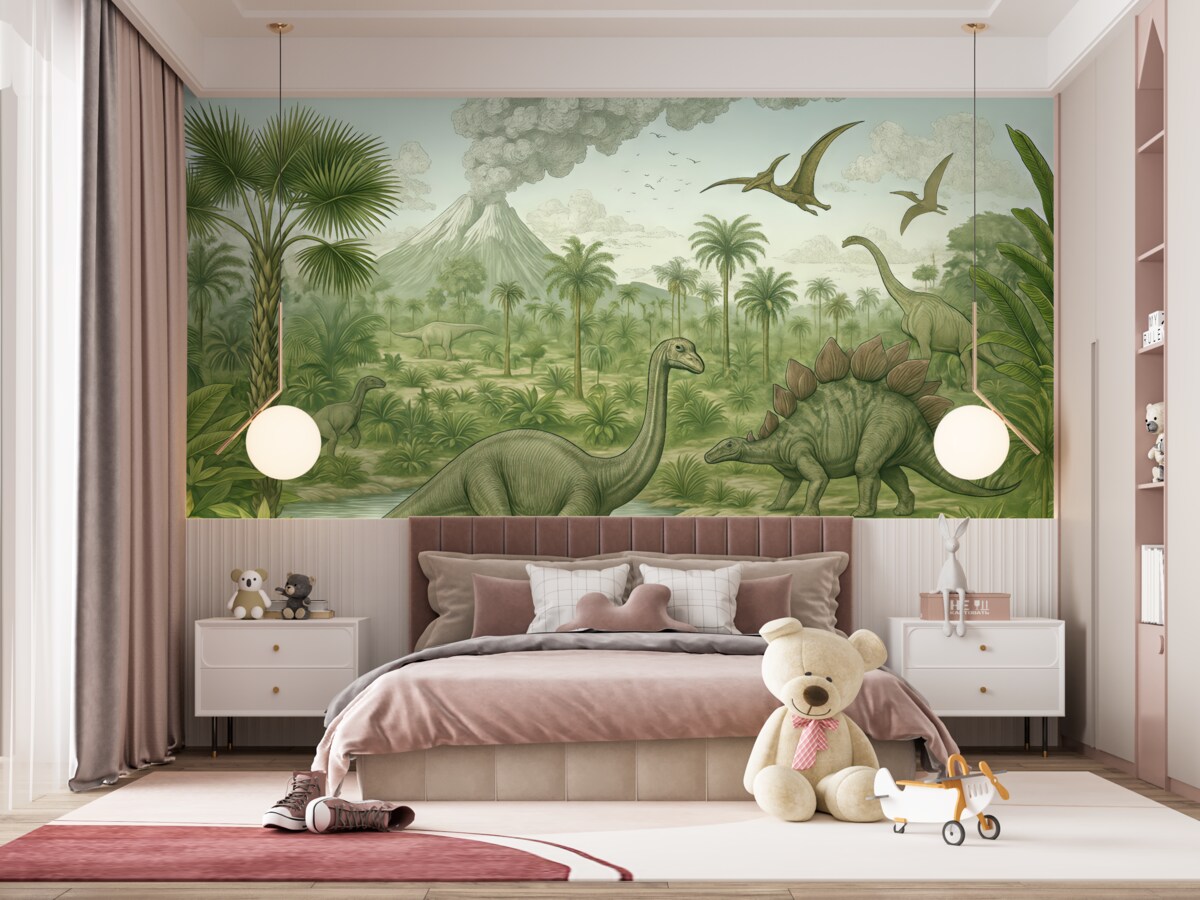 Fototapeta Dinozaury w tropikalnym lesie deszczowym.