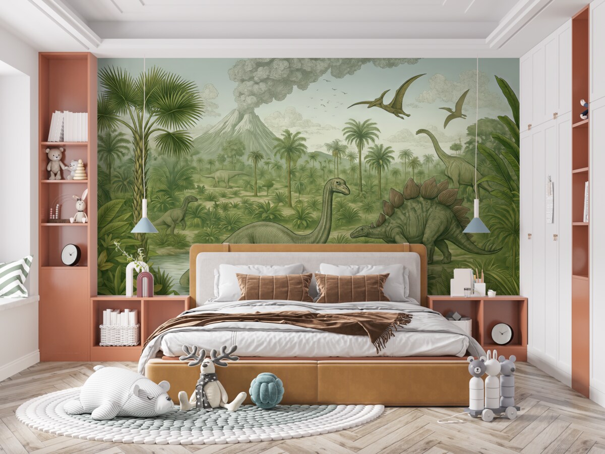 Fototapeta Dinozaury w tropikalnym lesie deszczowym.