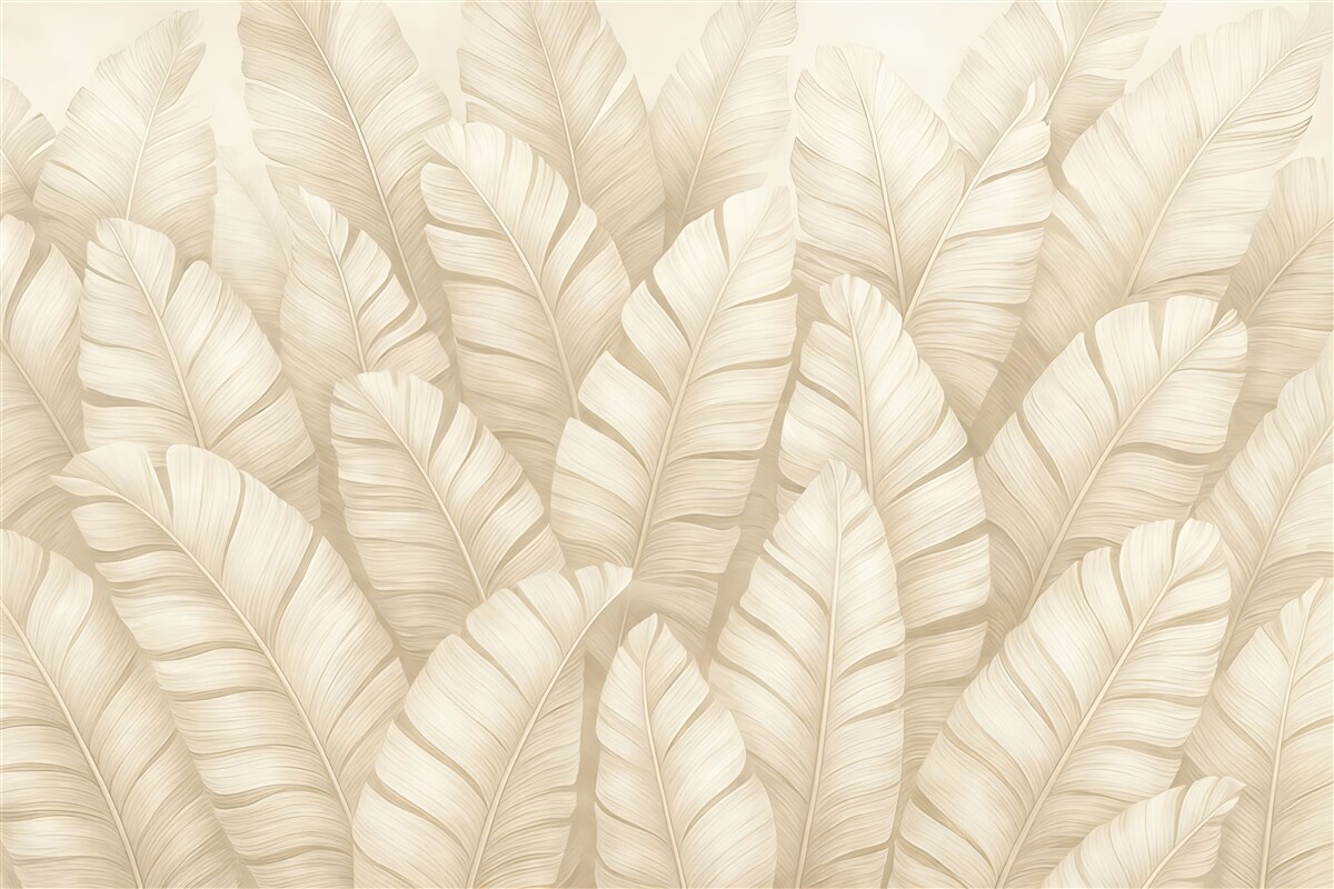 Fototapeta Stylowe tropikalne beżowe liście.