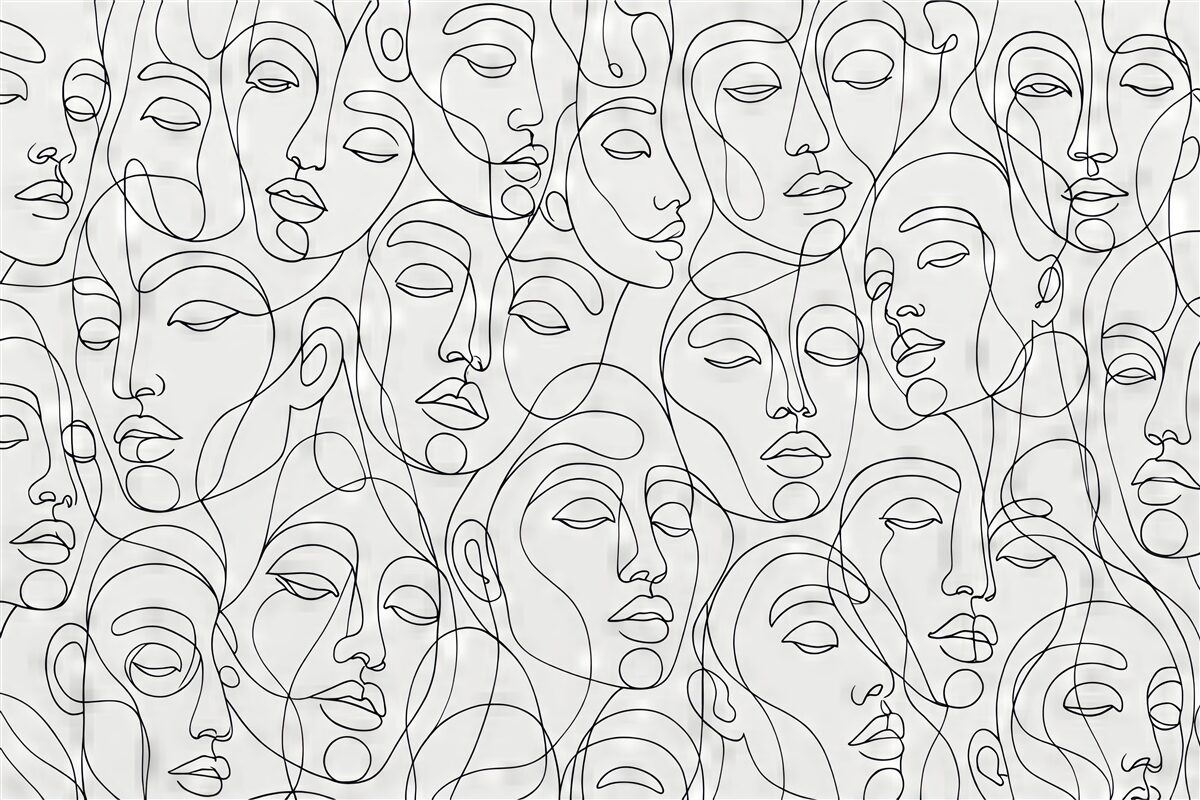 Fototapeta Minimalistyczna abstrakcja wizerunku kobiety.