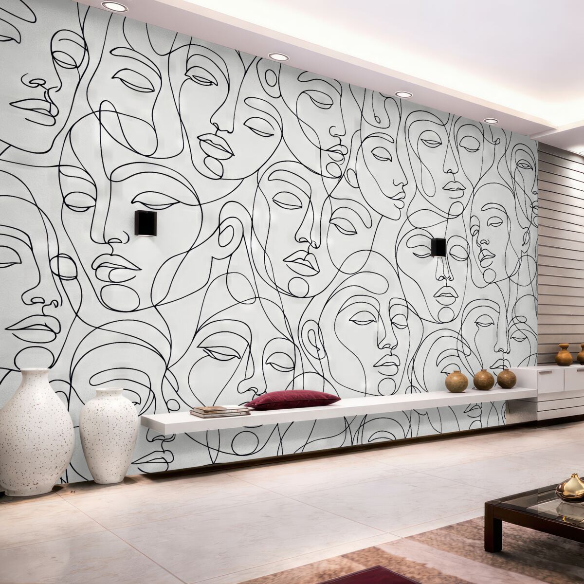 Fototapeta Minimalistyczna abstrakcja wizerunku kobiety.