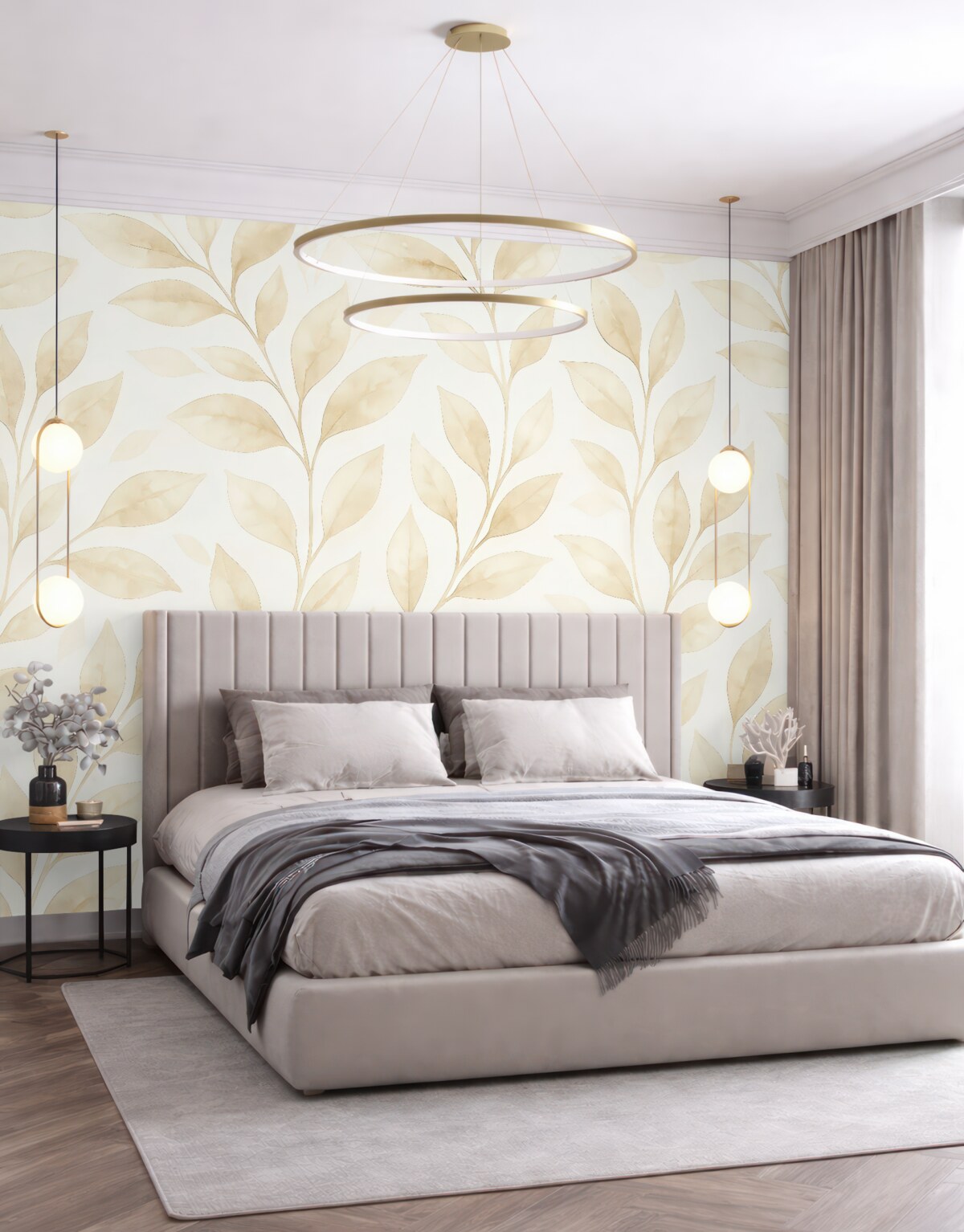 Fototapeta Liście malowane akwarelą.