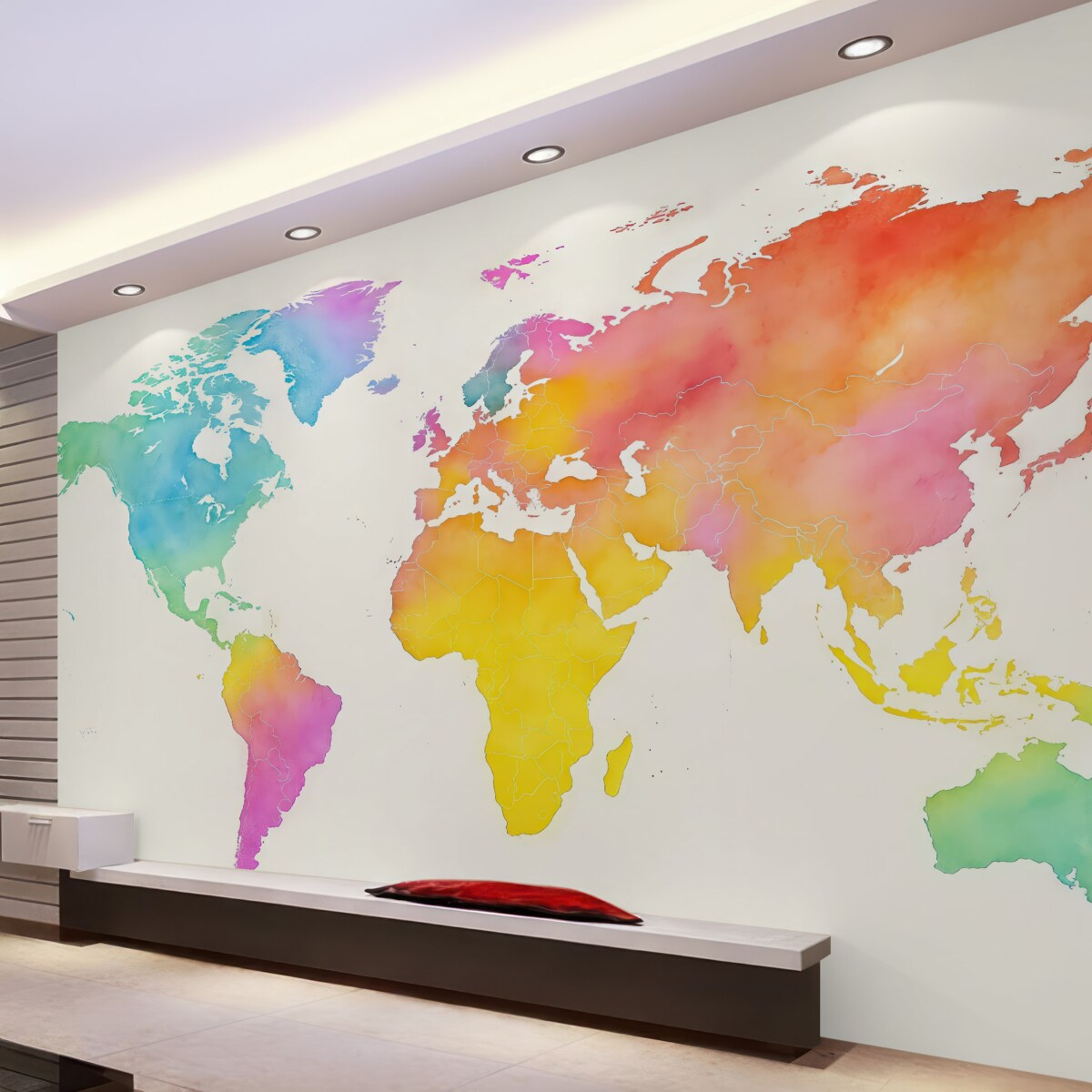 Fototapeta Jasna akwarelowa grafika mapy globu.