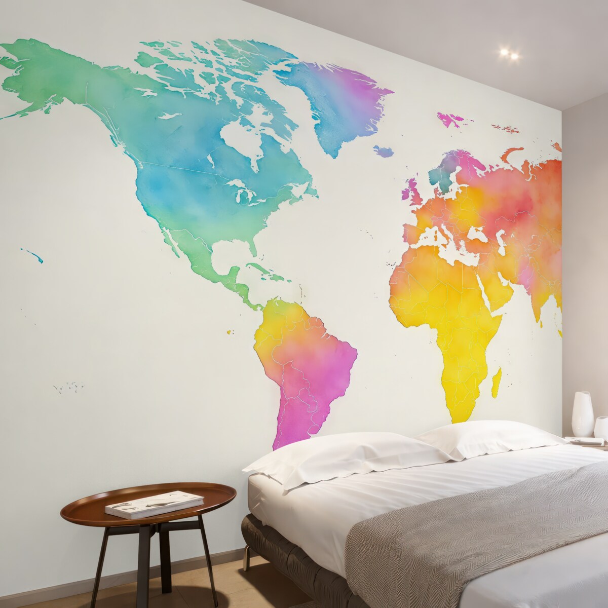 Fototapeta Jasna akwarelowa grafika mapy globu.