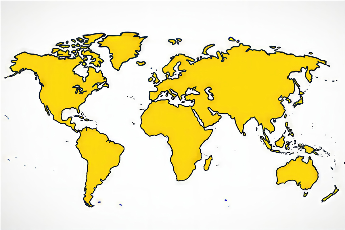 Fototapeta Stylizowana mapa globu w intensywnych barwach.