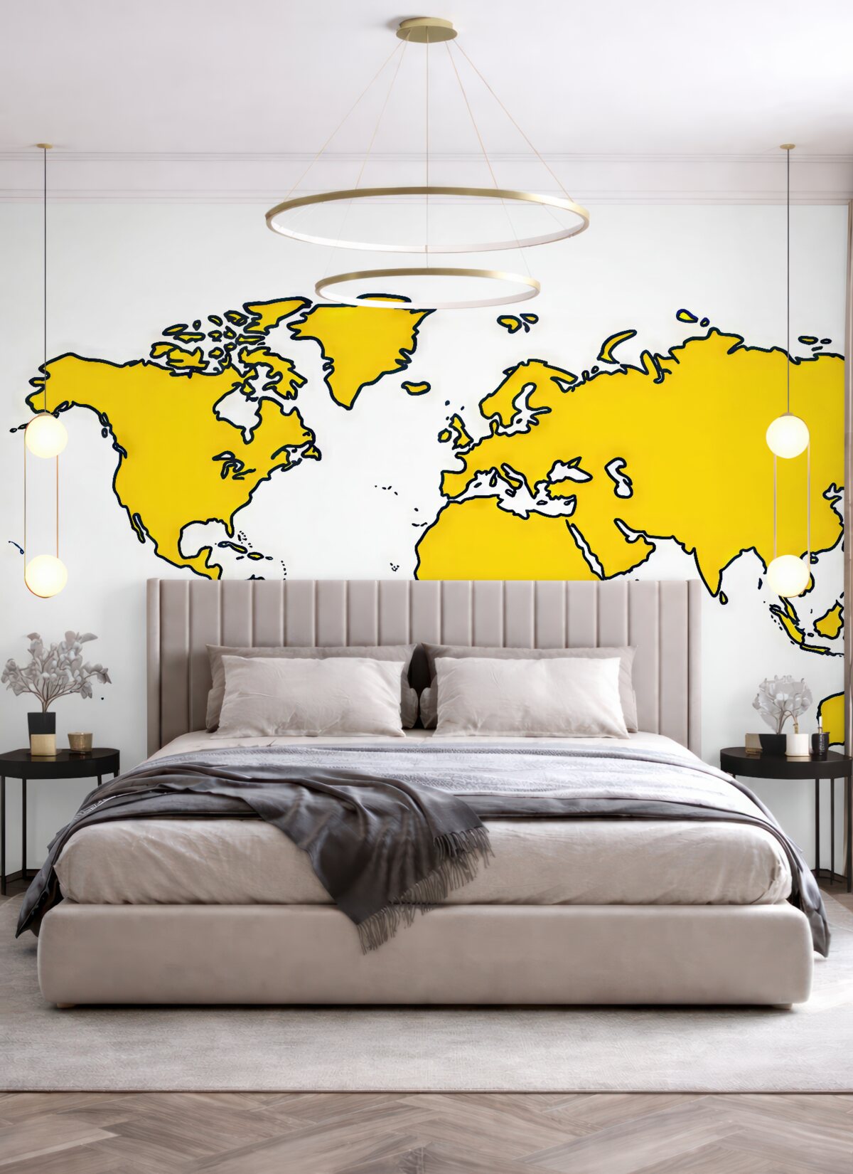 Fototapeta Stylizowana mapa globu w intensywnych barwach.