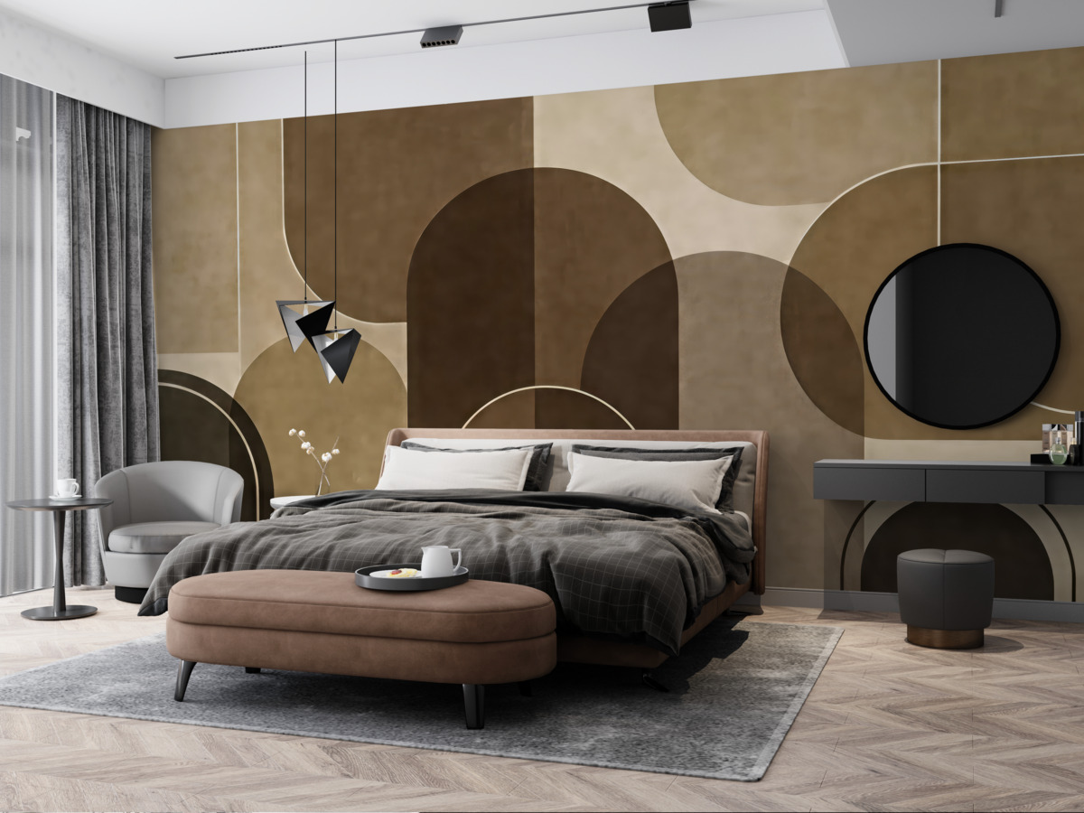 Fototapeta Beżowe łuki geometryczne.