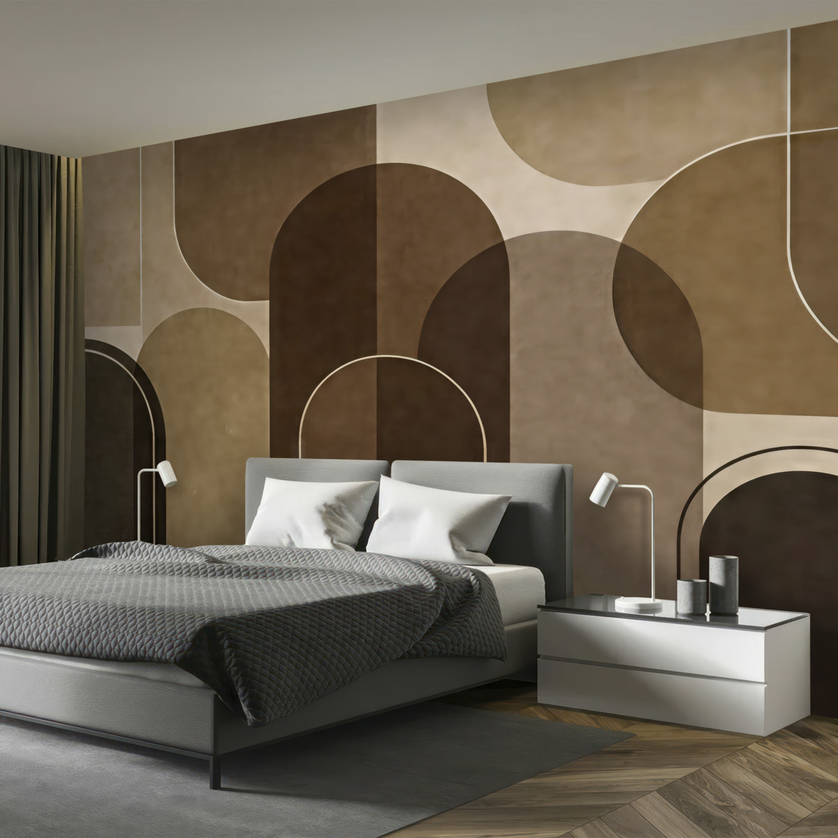 Fototapeta Beżowe łuki geometryczne.