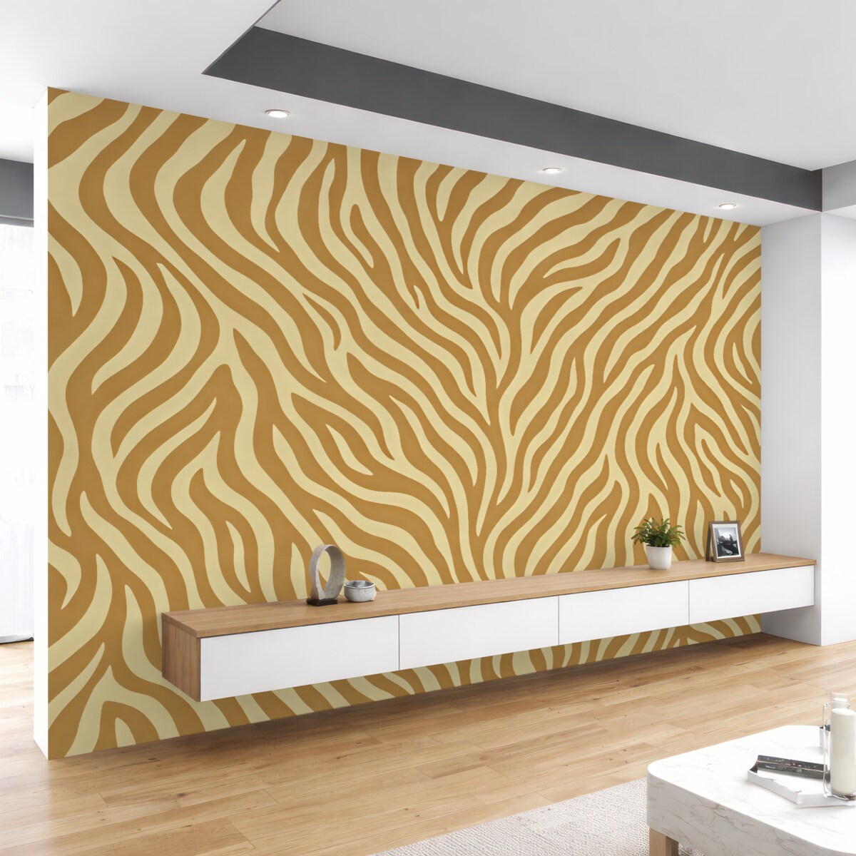 Fototapeta Wektorowy wzór skóry zebry w odcieniach brązu i bieli.