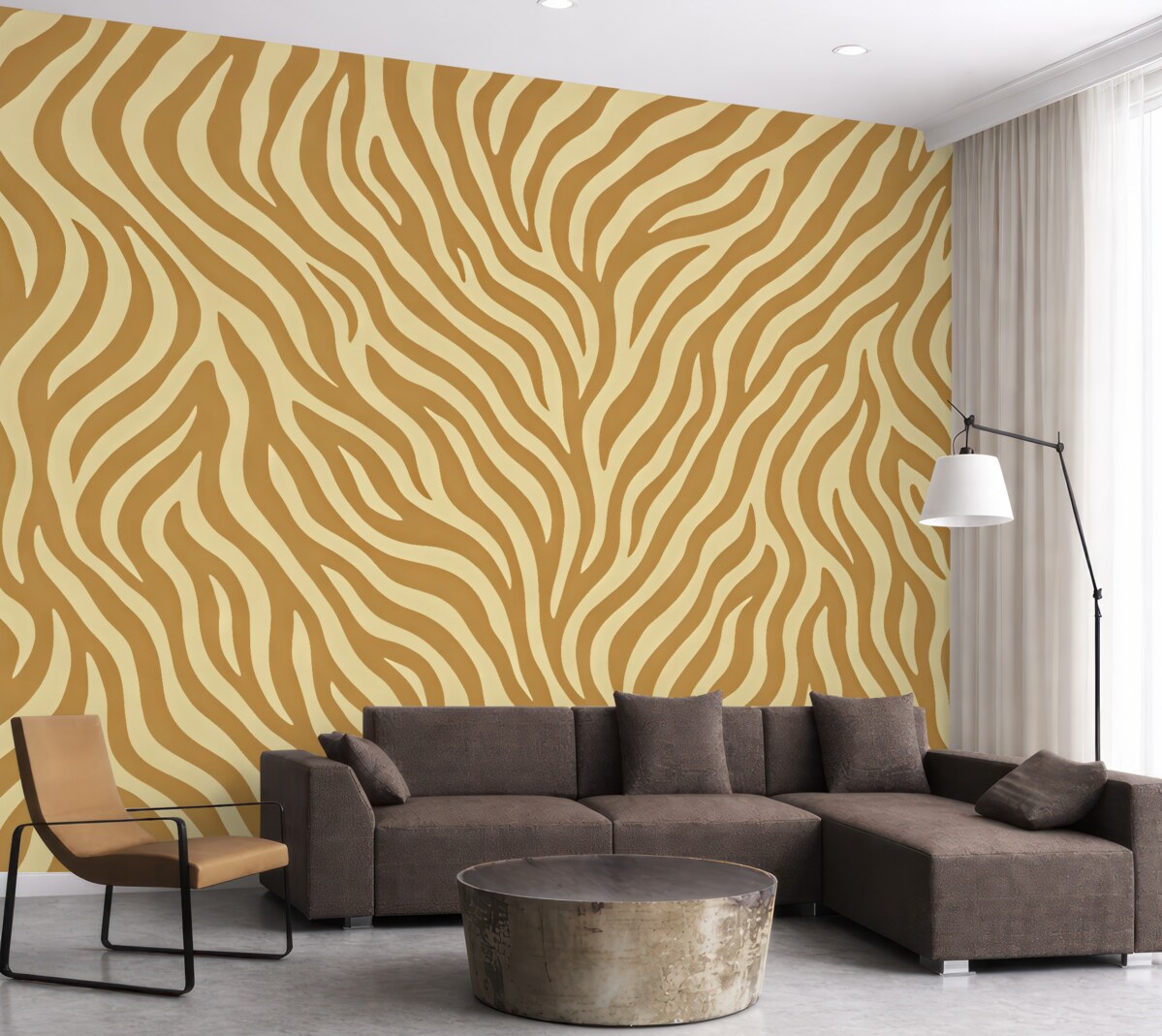 Fototapeta Wektorowy wzór skóry zebry w odcieniach brązu i bieli.