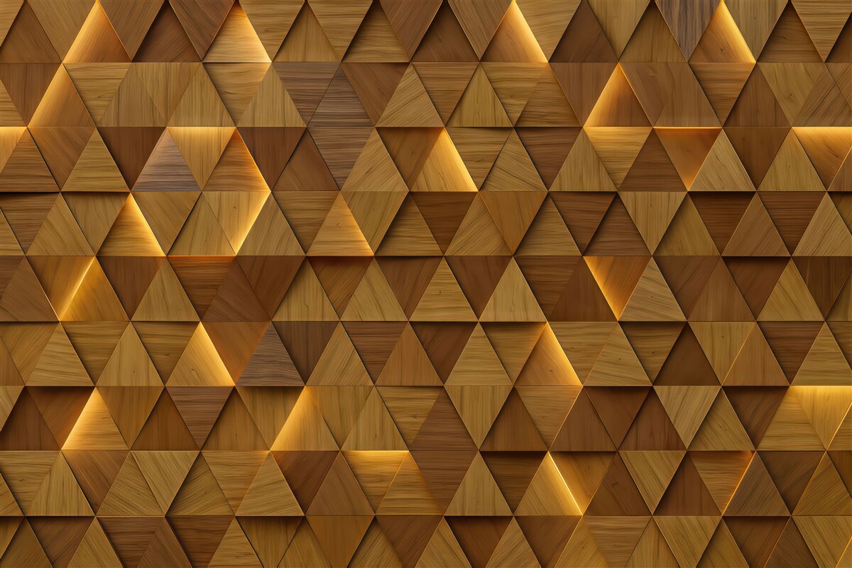 Fototapeta Klasyczne drewniane trójkąty z efektem 3D.