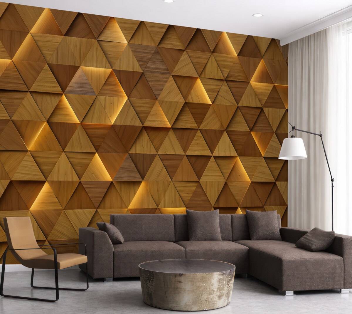 Fototapeta Klasyczne drewniane trójkąty z efektem 3D.
