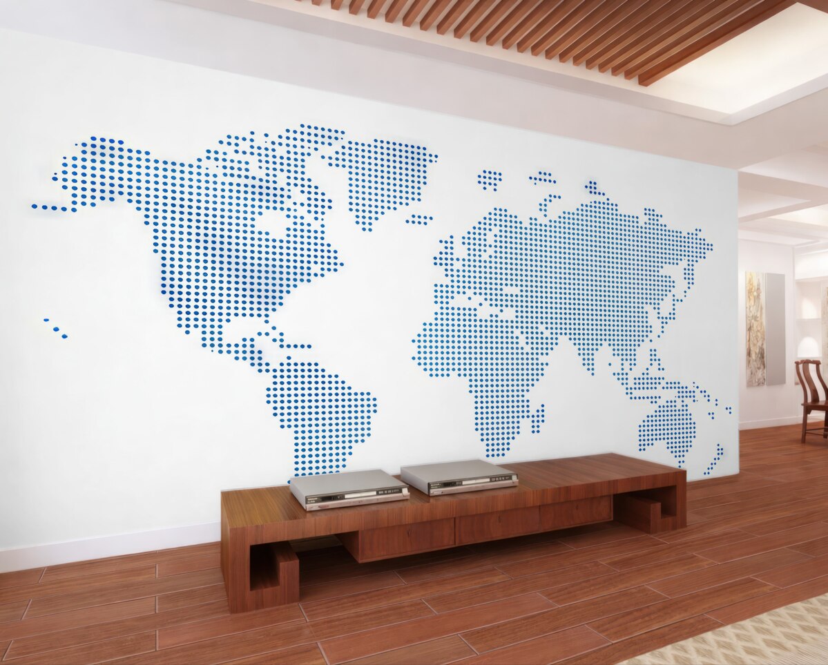 Fototapeta Światowa mapa w punkty.