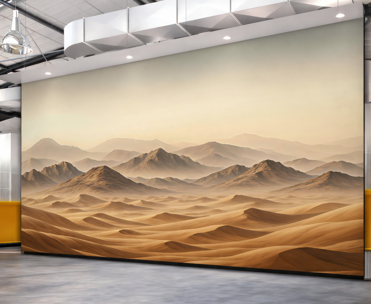 Fototapeta Górski pejzaż, pustynia, piaskowe odcienie, realizm.