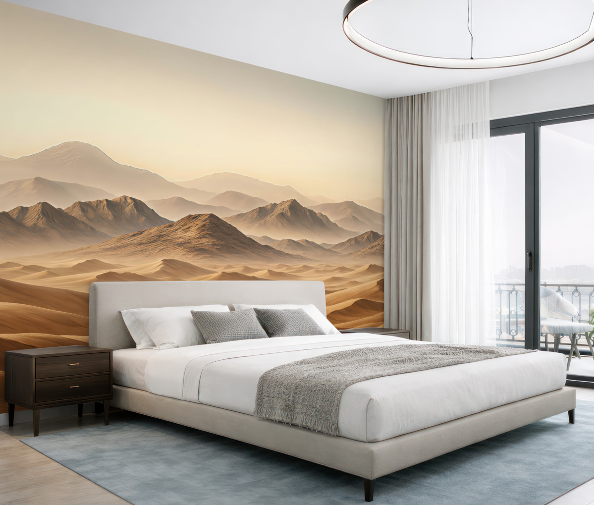 Fototapeta Górski pejzaż, pustynia, piaskowe odcienie, realizm.