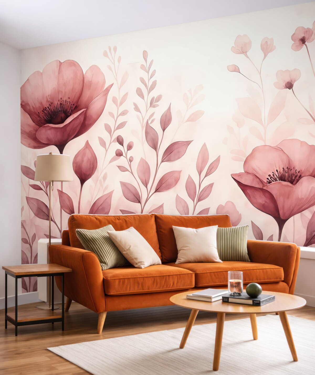 Fototapeta Różowe rośliny na jasnym tle.