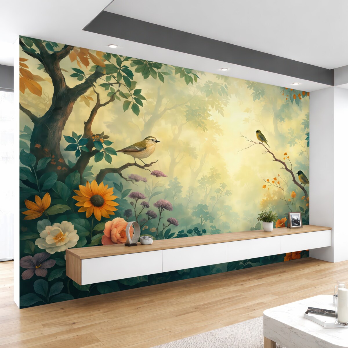 Fototapeta Odcienie ptaków w lesie