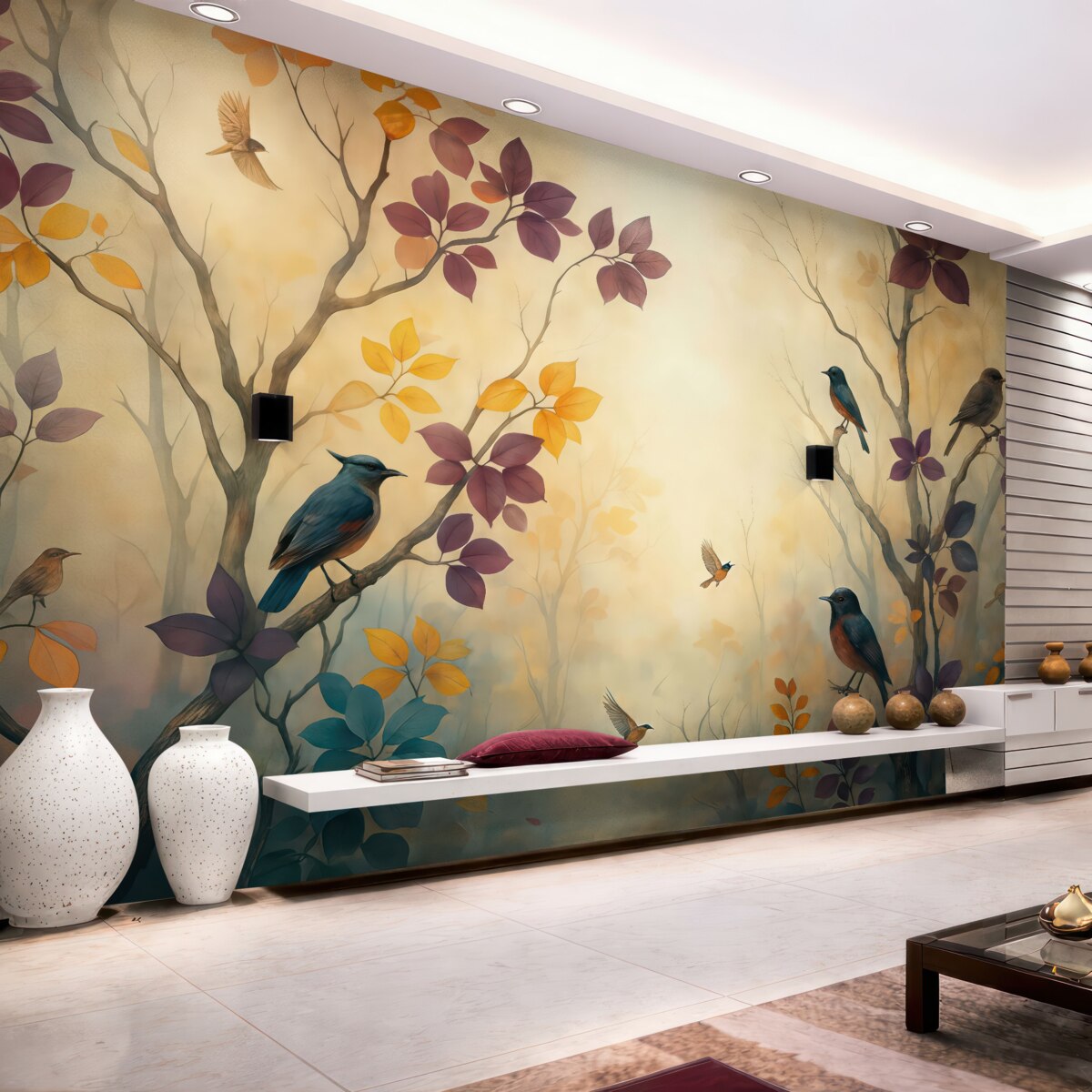 Fototapeta Ptaki w otoczeniu jesiennych barw.