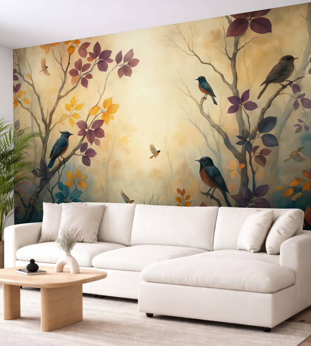 Fototapeta Ptaki w otoczeniu jesiennych barw.