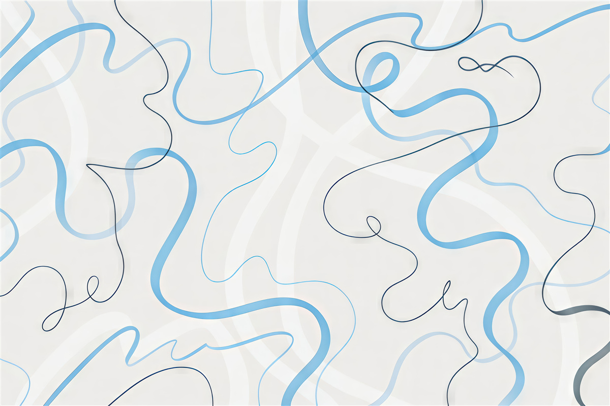 Fototapeta Gładkie kształty w kojących barwach niebieskiego.