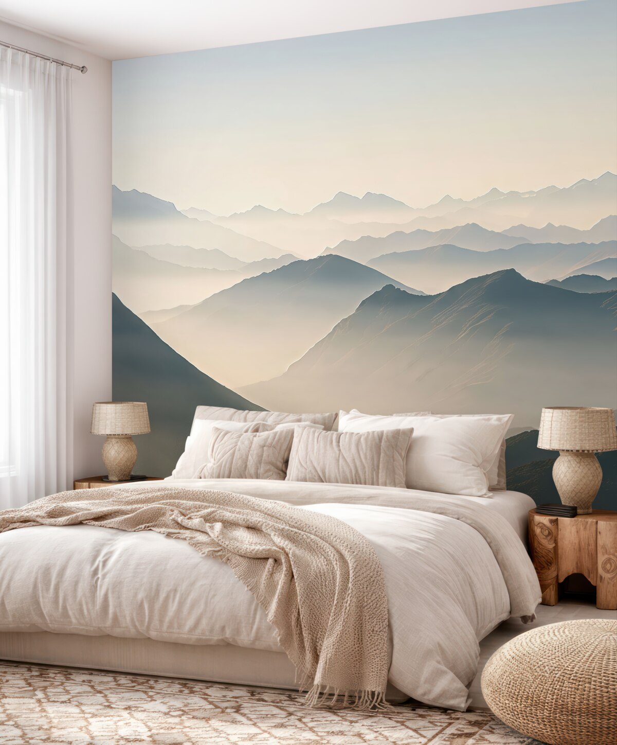 Fototapeta Pejzaż wydm i szczytów.