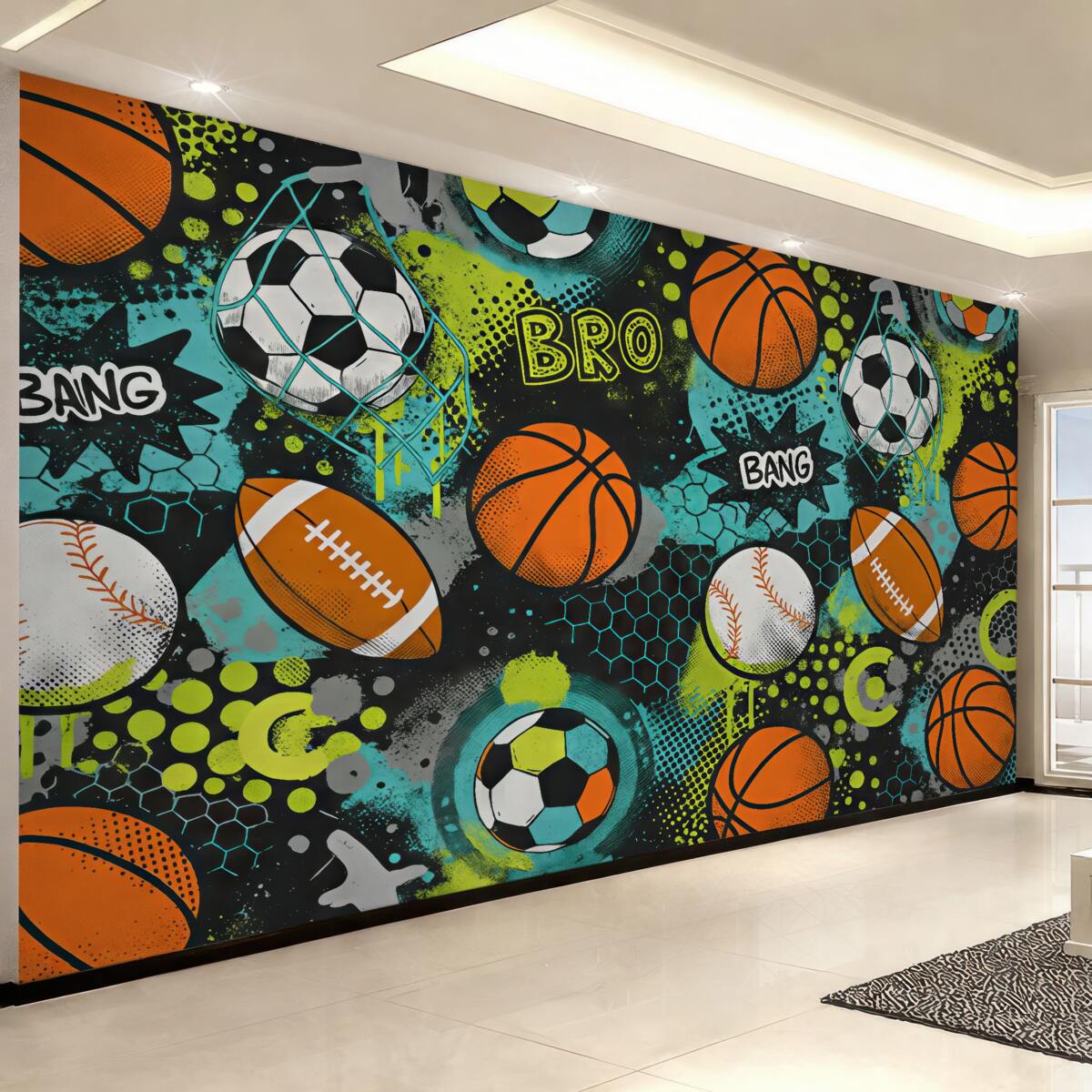 Fototapeta Abstrakcja z kulami sportowymi.