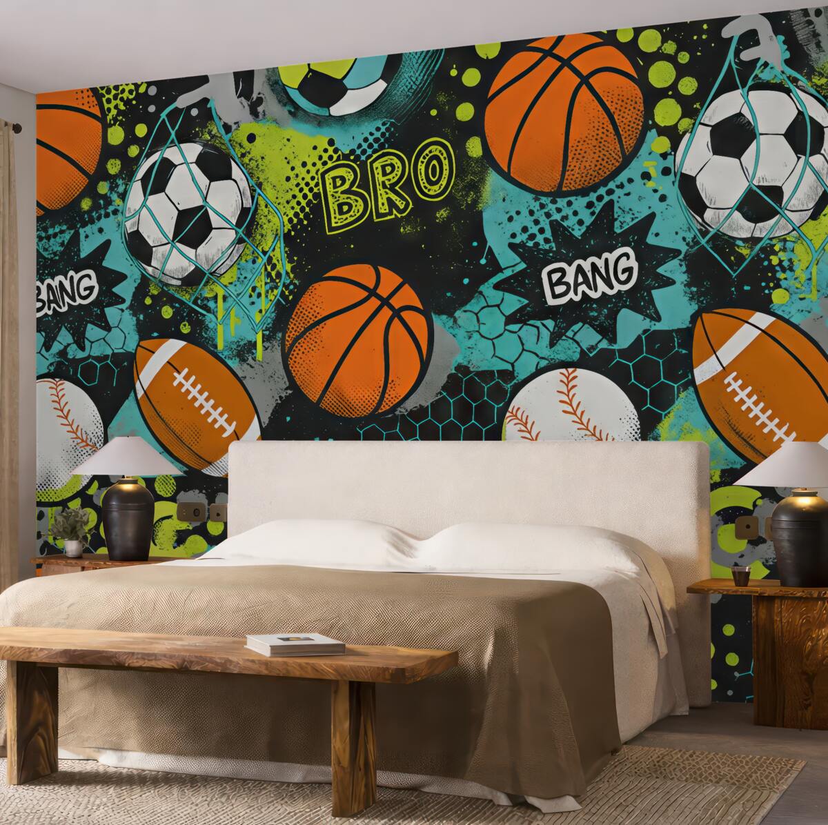 Fototapeta Abstrakcja z kulami sportowymi.