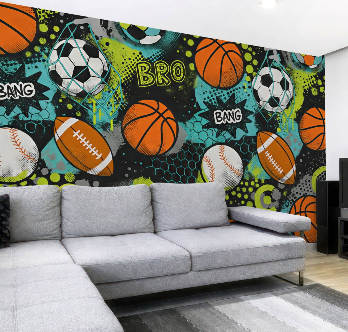 Fototapeta Abstrakcja z kulami sportowymi.