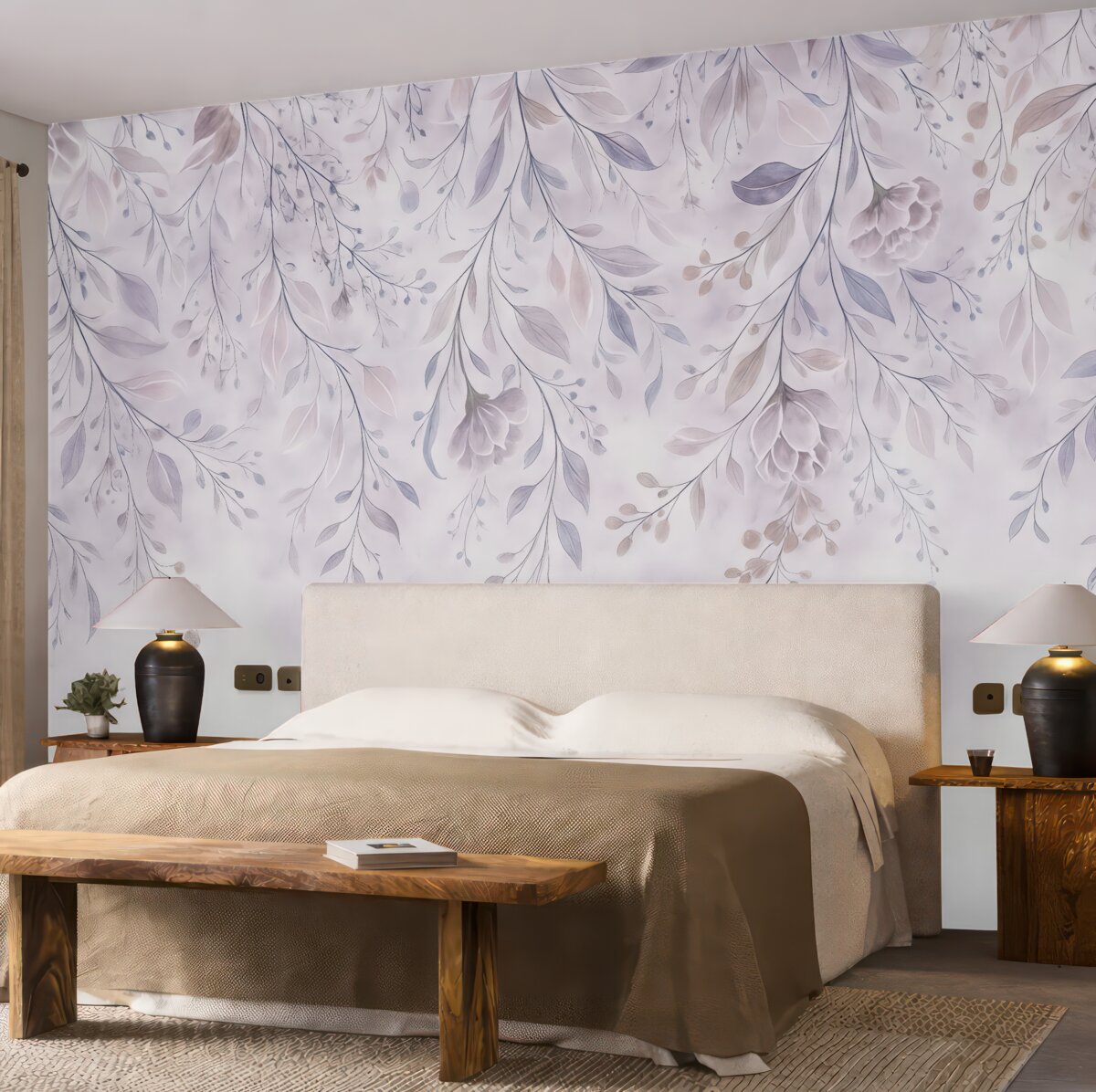 Fototapeta Subtelne kwiaty w purpurowych odcieniach.