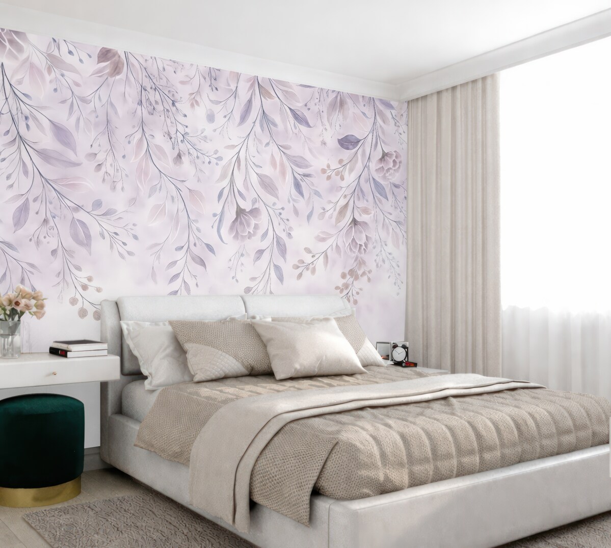 Fototapeta Subtelne kwiaty w purpurowych odcieniach.