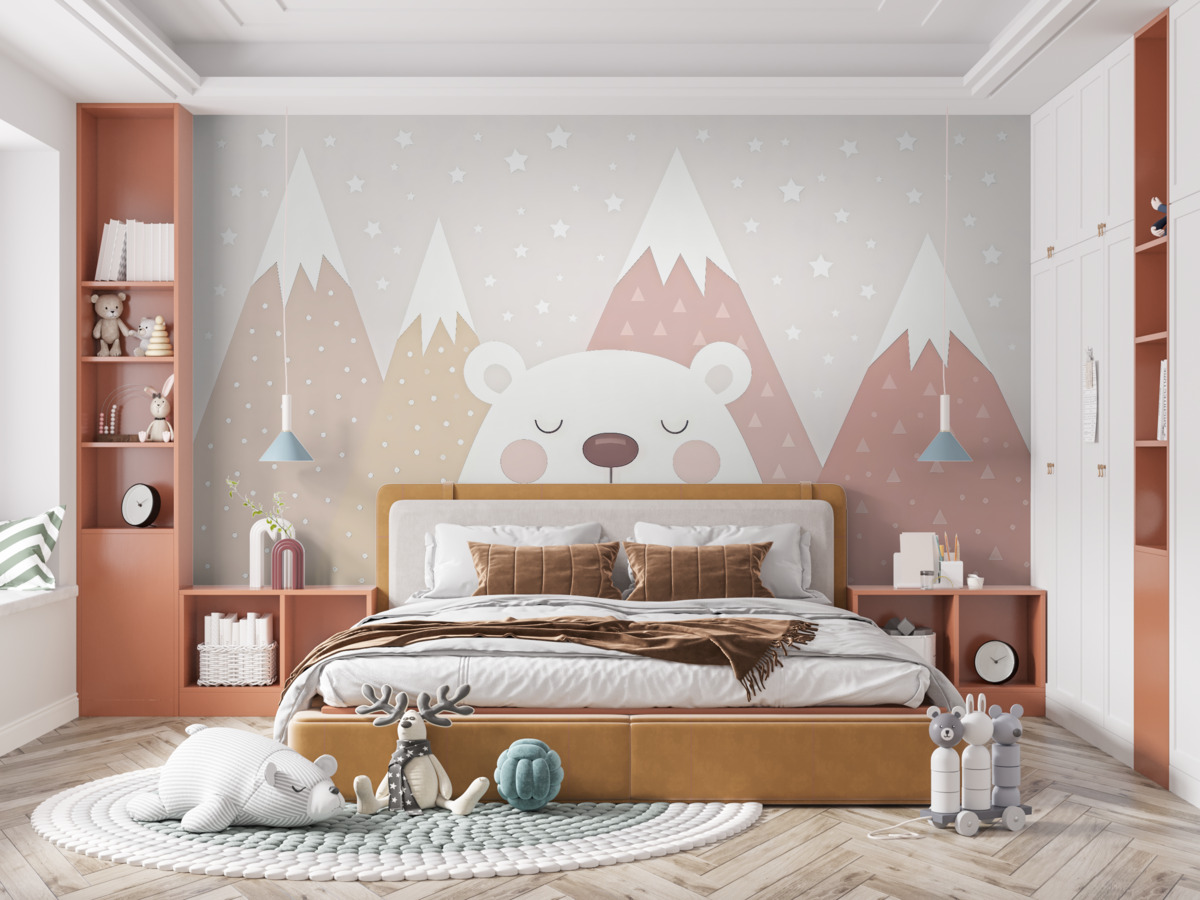 Fototapeta Uroczy miś w pastelowym otoczeniu.