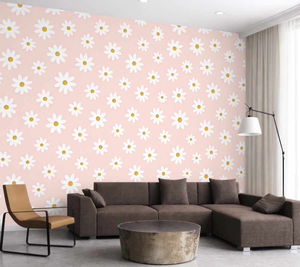 Fototapeta Kwiaty rumianku w pokoju dla dziewczynek.